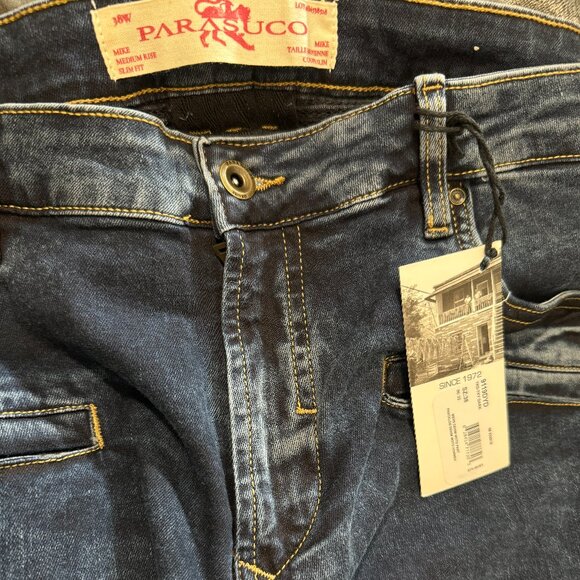 Parasuco Denim Cult Denim Men Moto TKY Dark 38 IN32 Jeans Ribbed Detailing - Picture 6 of 11